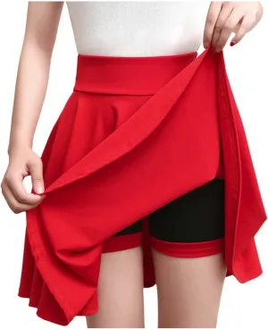 High Waist Skorts for Women Flared Mini Skirt with Shorts Workout Tennis Casual Activewear Skirts Trendy