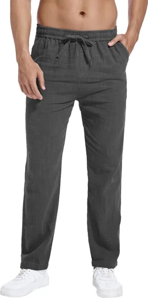 Hoerev Linen Cotton Casual Trousers - Breathe Easy with Lightweight Beach Shore Pants