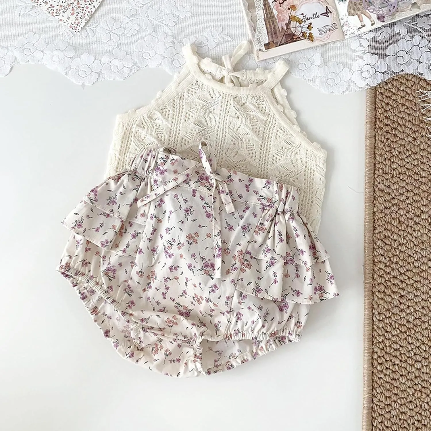 HOOLCHEAN Baby Toddler Girls Summer Thin Knitted Camisole Short Top