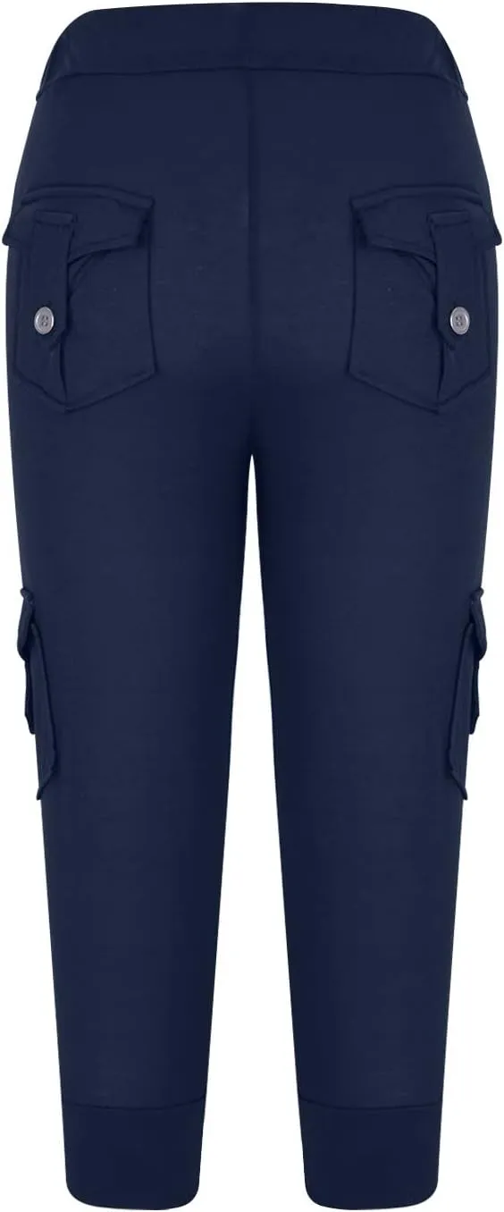 Hvyesh Capri Pants for Women Summer 2025 Capri Leggings with Pockets High Wasit Stretch Casual Capris Womens Capri Joggers