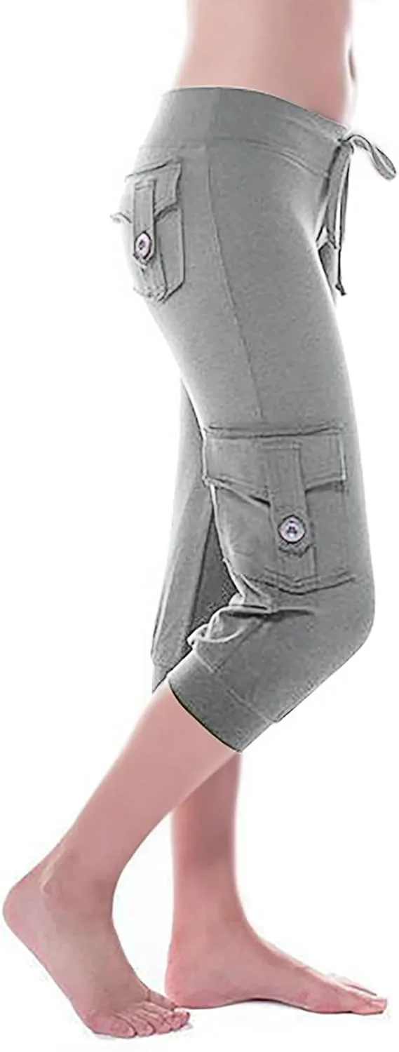 Hvyesh Capri Pants for Women Summer 2025 Capri Leggings with Pockets High Wasit Stretch Casual Capris Womens Capri Joggers