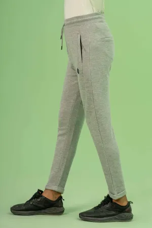 INTERLOCK JOGGER WAIST SLIM TROUSER GREY MELANGE