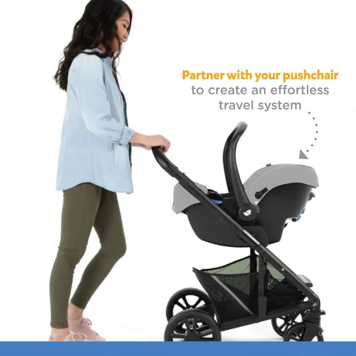 Joie I-Snug Infant Carrier Grey - Suitable Rearward Facing Birth for Ages 0-1 Years