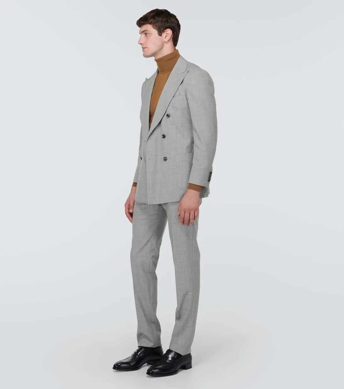 Kiton double-breasted wool jacket, gray