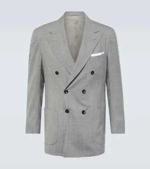 Kiton double-breasted wool jacket, gray