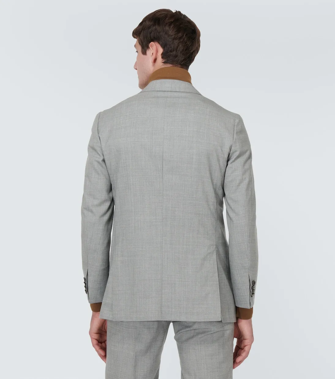 Kiton double-breasted wool jacket, gray