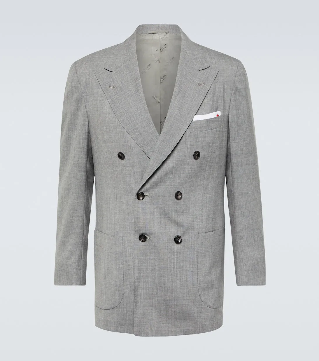 Kiton double-breasted wool jacket, gray