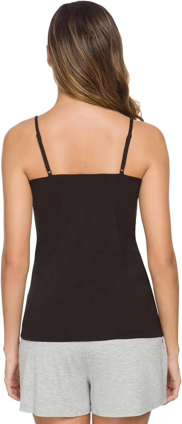 Knuffnee Women Camisoles Spaghetti Strap Tank Top Basic Cami Undershirt 4 Pack