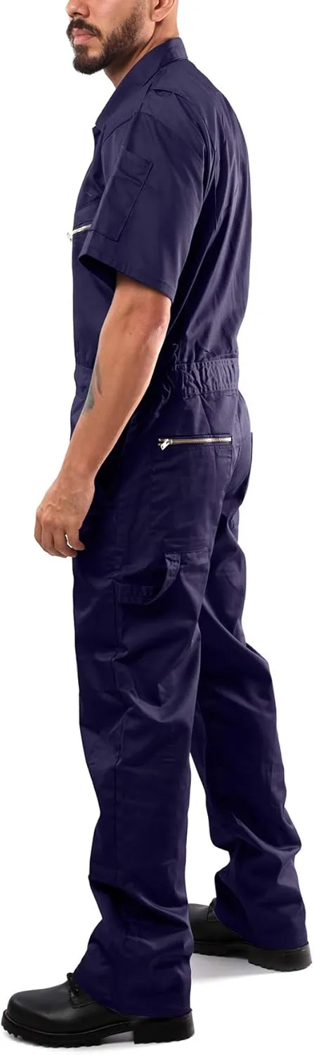 Kolossus Coveralls for Men Short Sleeve  Blended  Zippered  Pockets  Jumpsuit for Men