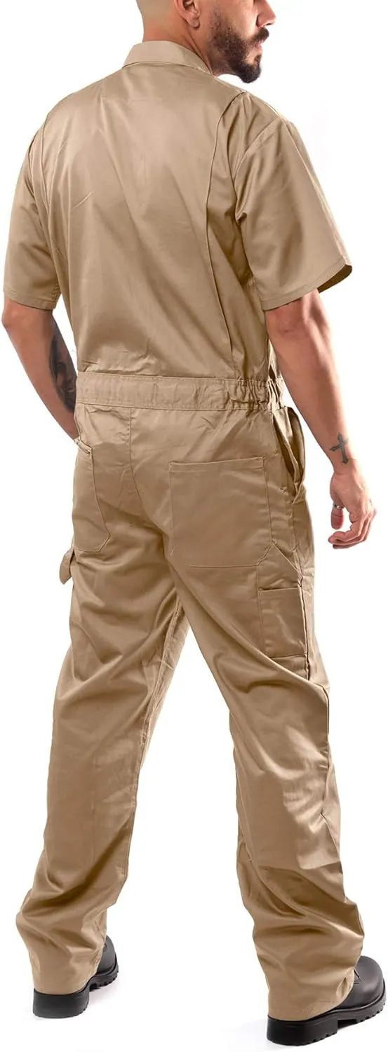 Kolossus Coveralls for Men Short Sleeve  Blended  Zippered  Pockets  Jumpsuit for Men