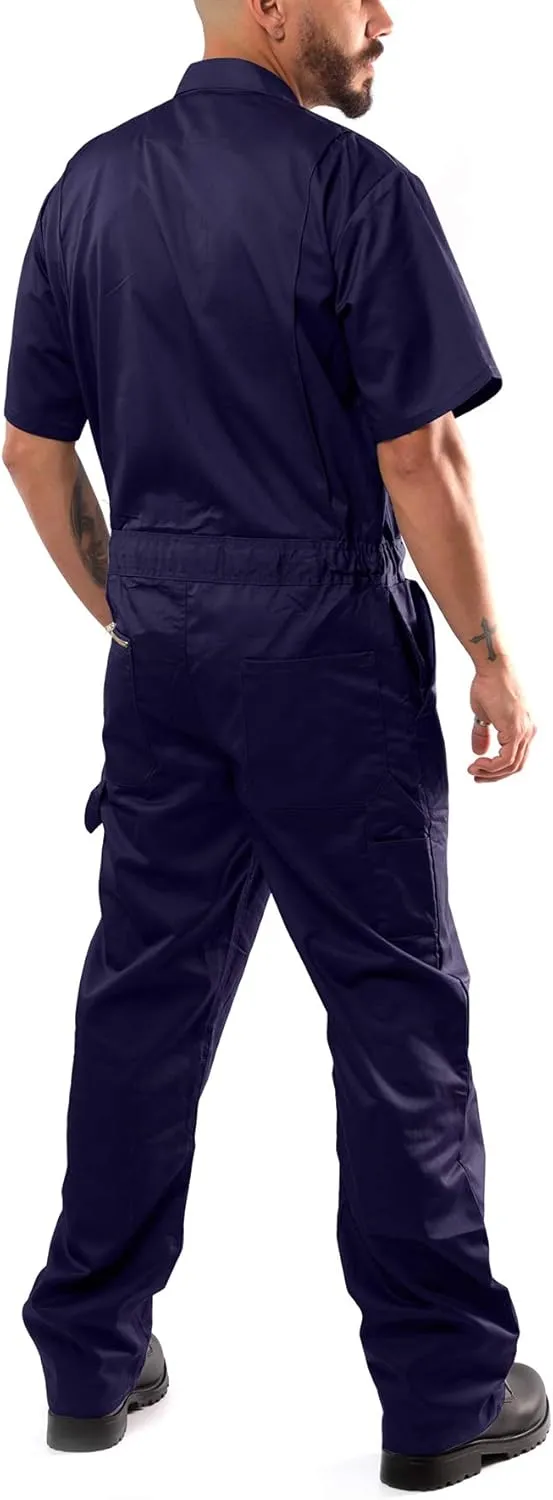 Kolossus Coveralls for Men Short Sleeve  Blended  Zippered  Pockets  Jumpsuit for Men
