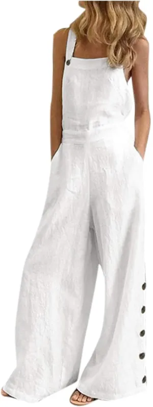 Ladies Rompers Pants Trousers for Women, Black, Loose Fit, Sleeveless, Fall, Summer