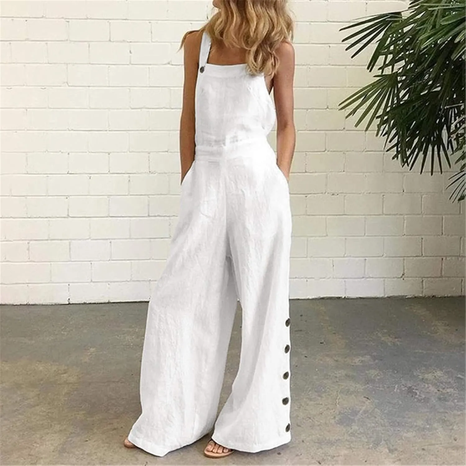 Ladies Rompers Pants Trousers for Women, Black, Loose Fit, Sleeveless, Fall, Summer