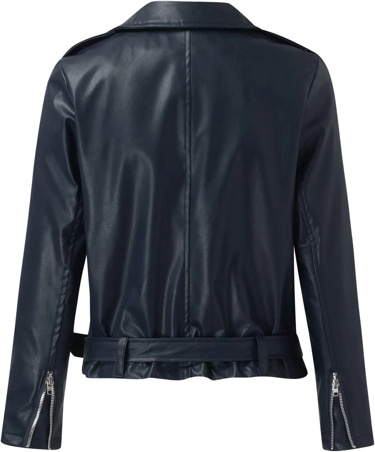 LCMTWX Leather Jacket Full Zip Snap Stand Collar Long Sleeve Outwear Cool Slim Jacket Coat for Vacation Brown Jacket Biker