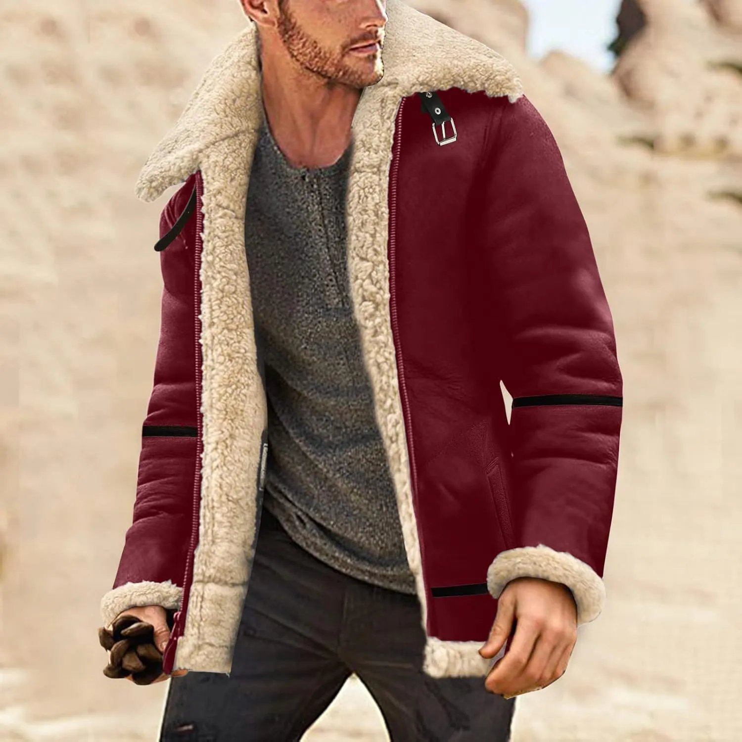 LCMTWX Mens Puffer Jackets Jacket Stand Collar Knitted Splice Sweater Coat Casual Cardigan Men's Winter Thickened Warm