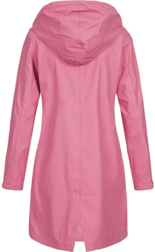 LCMTWX Womens Fleece Lined Raincoat Overcoat Casual Winter Slim Women's Coat Hooded Trench Coats Rain Jacket Womens With