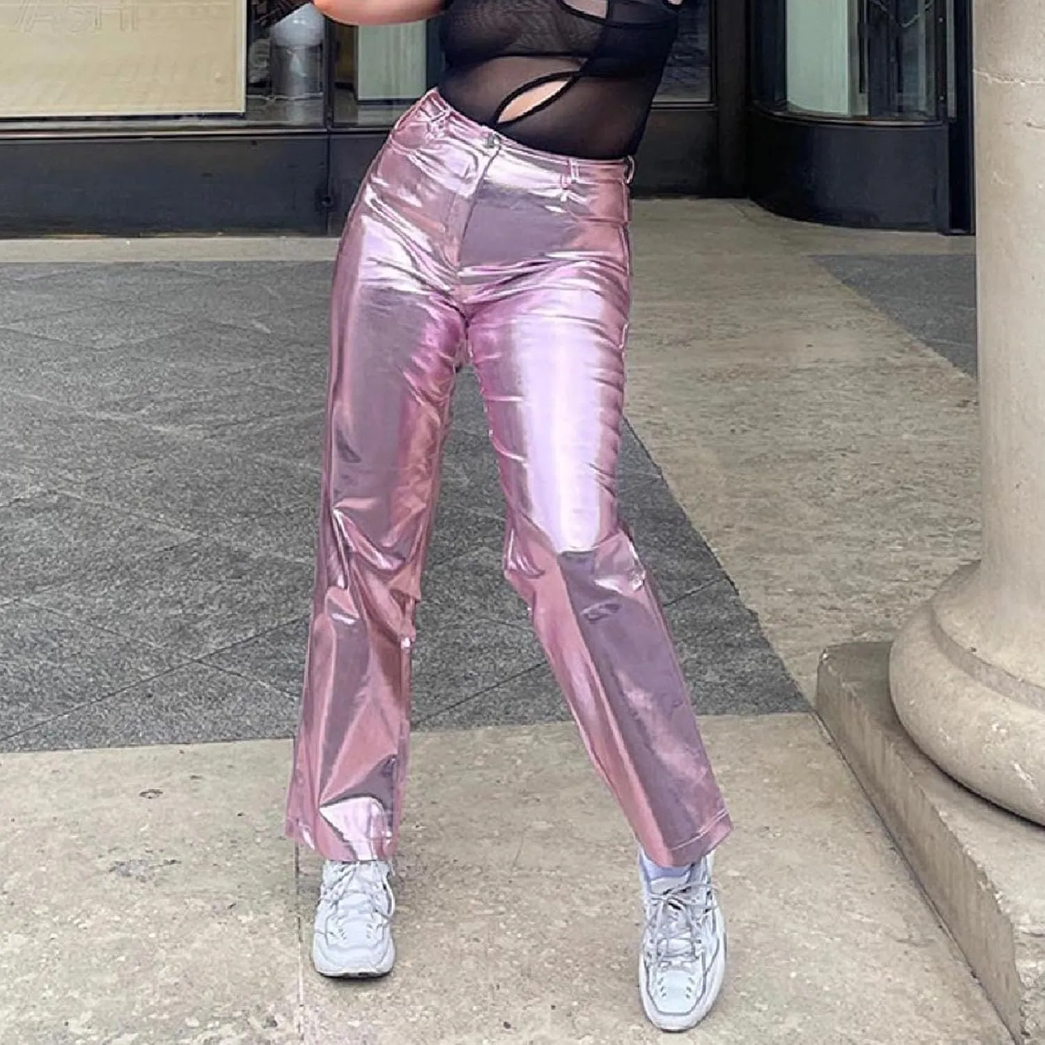 Leather Pants Women Oversized Wide Leg High Rise Stacked Faux Leather Pants Styling Skinny Petite Leather Joggers