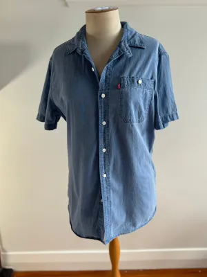 Levis Denim Short Sleeve Shirt Size M