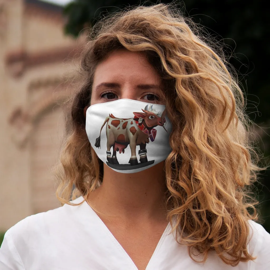 Light Brown Cow Snug-Fit Polyester Face Mask