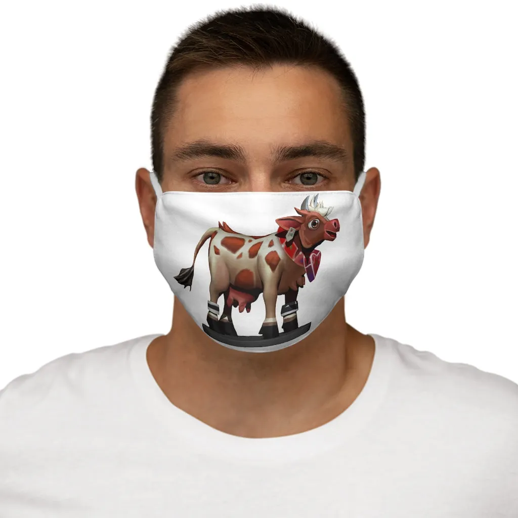 Light Brown Cow Snug-Fit Polyester Face Mask