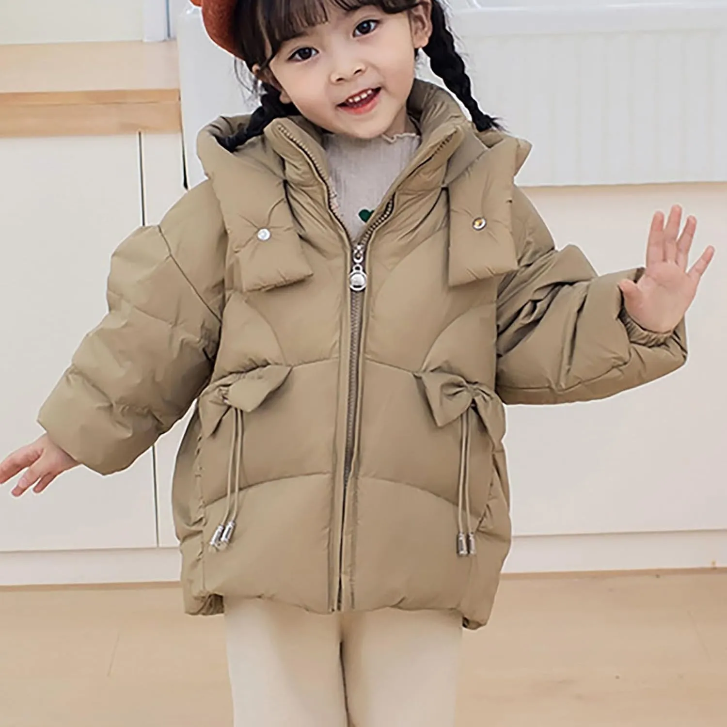 Lightweight Boys Winter Jacket Warm Thick Solid Cotton Long Sleeve Padded Jacket Coat Clothes