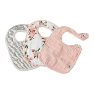Little Unicorn 3-Pack Cotton Muslin Classic Bibs - Watercolour Roses