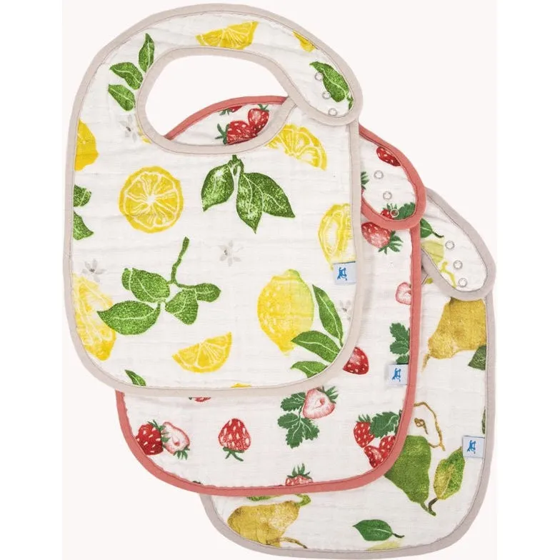 Little Unicorn Cotton Muslin Classic Bib 3-Pack Watercolor Rose
