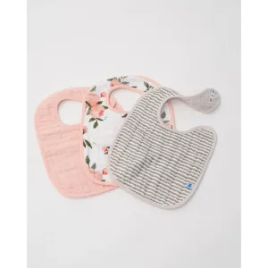 Little Unicorn Cotton Muslin Classic Bib 3-Pack Watercolor Rose