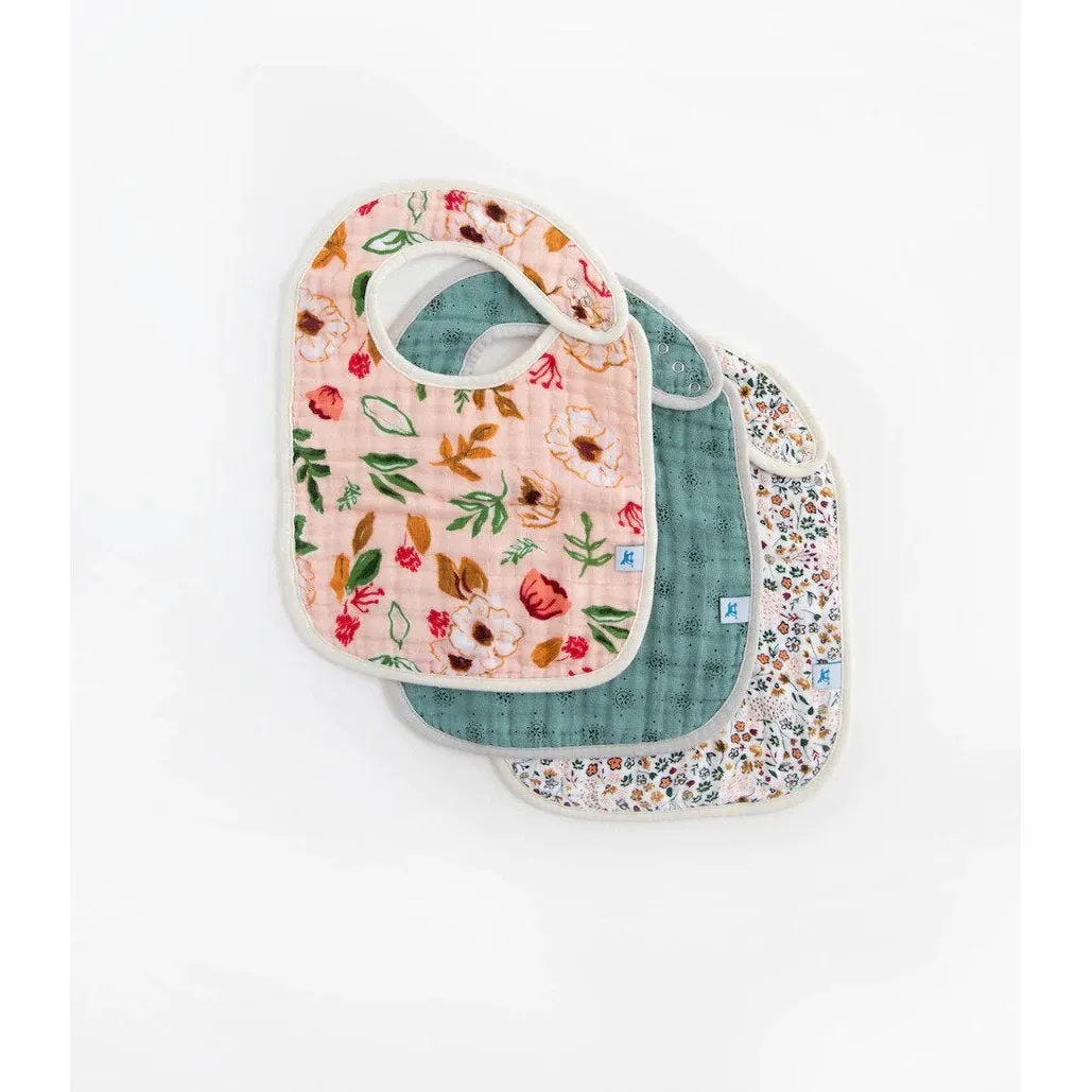 Little Unicorn Cotton Muslin Classic Bib 3-Pack Watercolor Rose