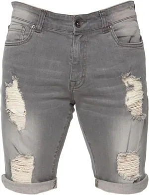 Maiyifu-GJ Men's Slim Fit Ripped Jeans Short Distressed Washed Straight Denim Short-Pant Fashion Stretch Jean Shorts