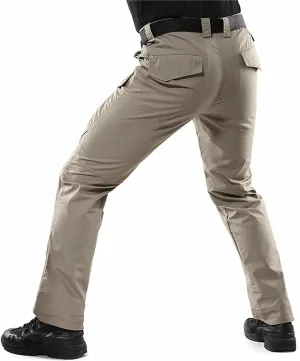 Men's Camouflage Slim-Fitting Pants Elastic Waist Tactical Training Multi-Pocket Work Pants