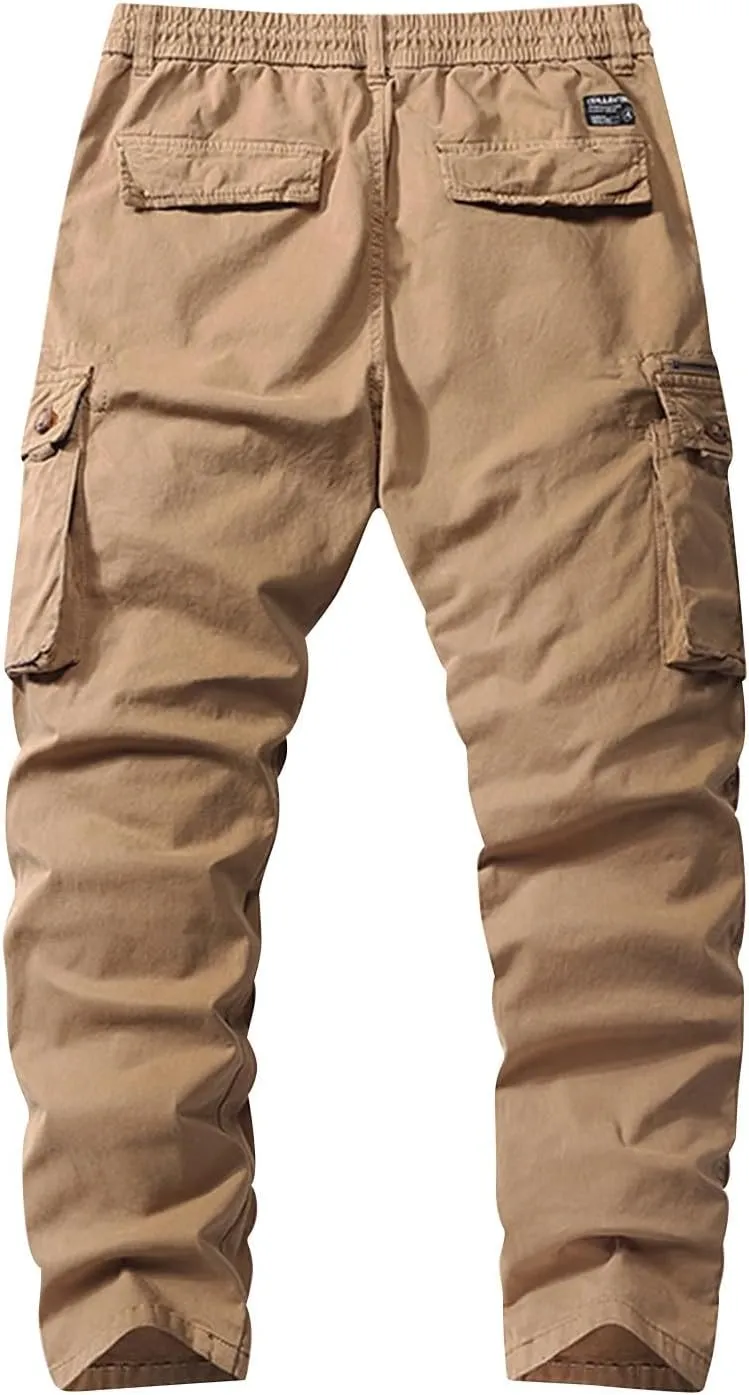 Men's Casual Cargo Pants Cotton Lightweight Straight Pants