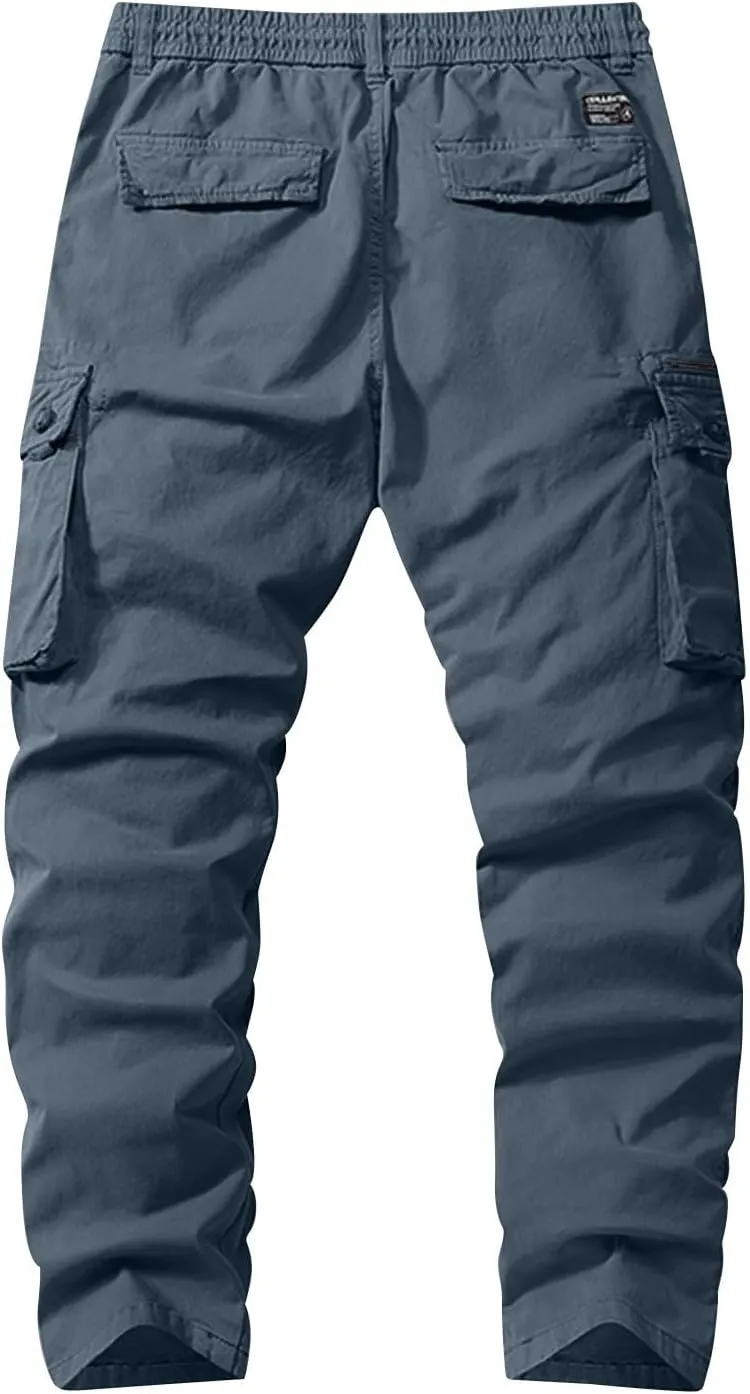 Men's Casual Cargo Pants Cotton Lightweight Straight Pants