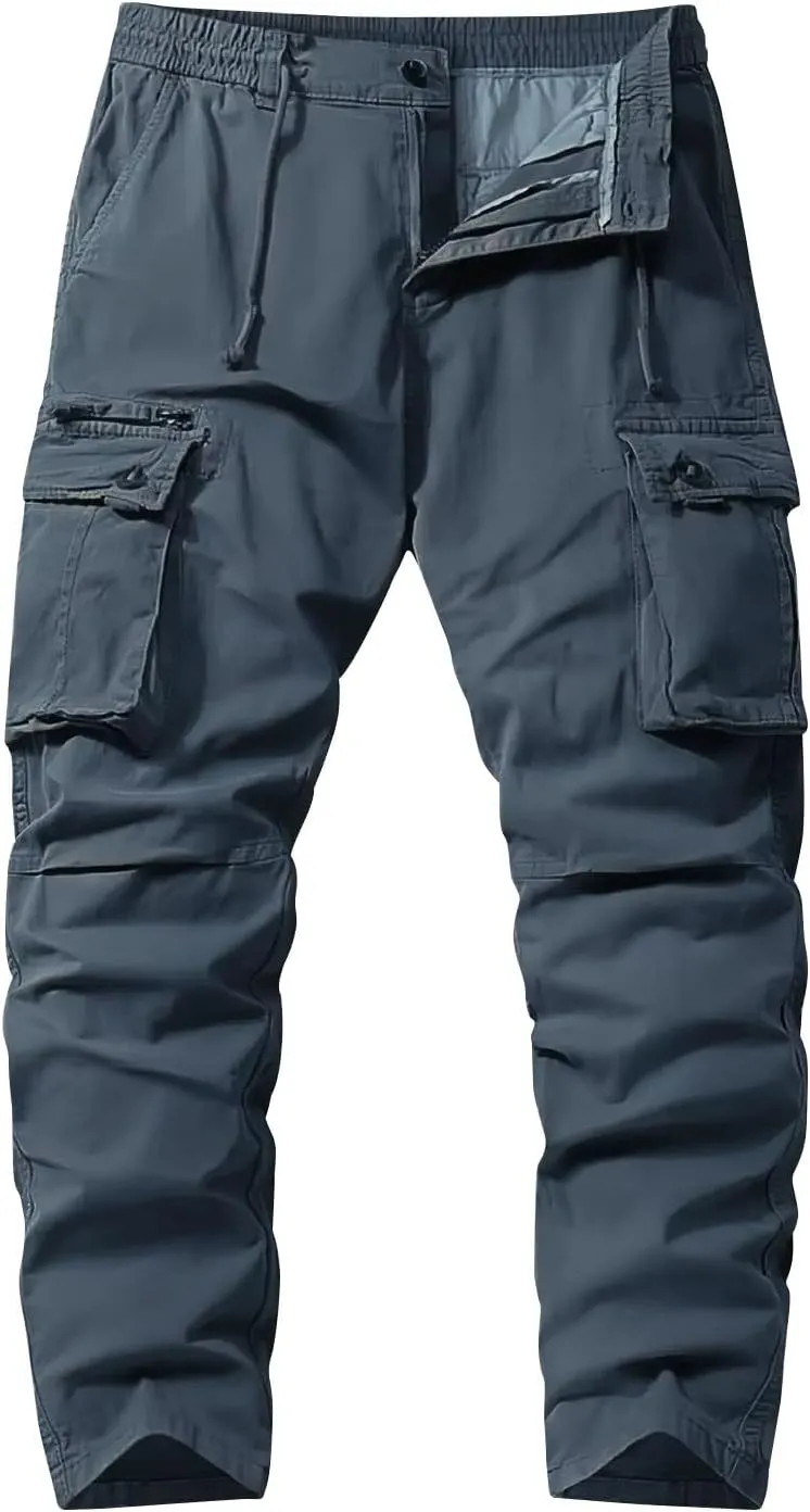 Men's Casual Cargo Pants Cotton Lightweight Straight Pants