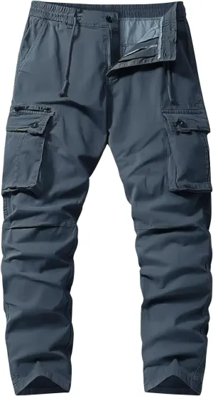 Men's Casual Cargo Pants Cotton Lightweight Straight Pants