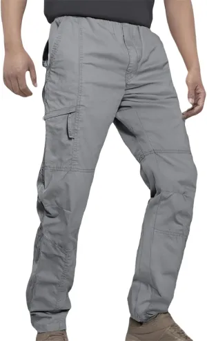 Men's Casual Cargo Pants Straight-Leg Slim Fit Pants