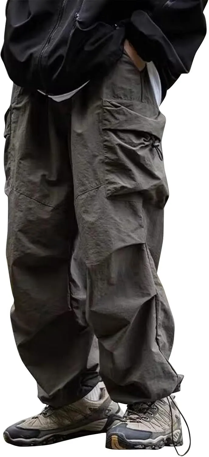 Men's Casual Loose Cargo Pants Multi-Pocket Lightweight Straight Pants