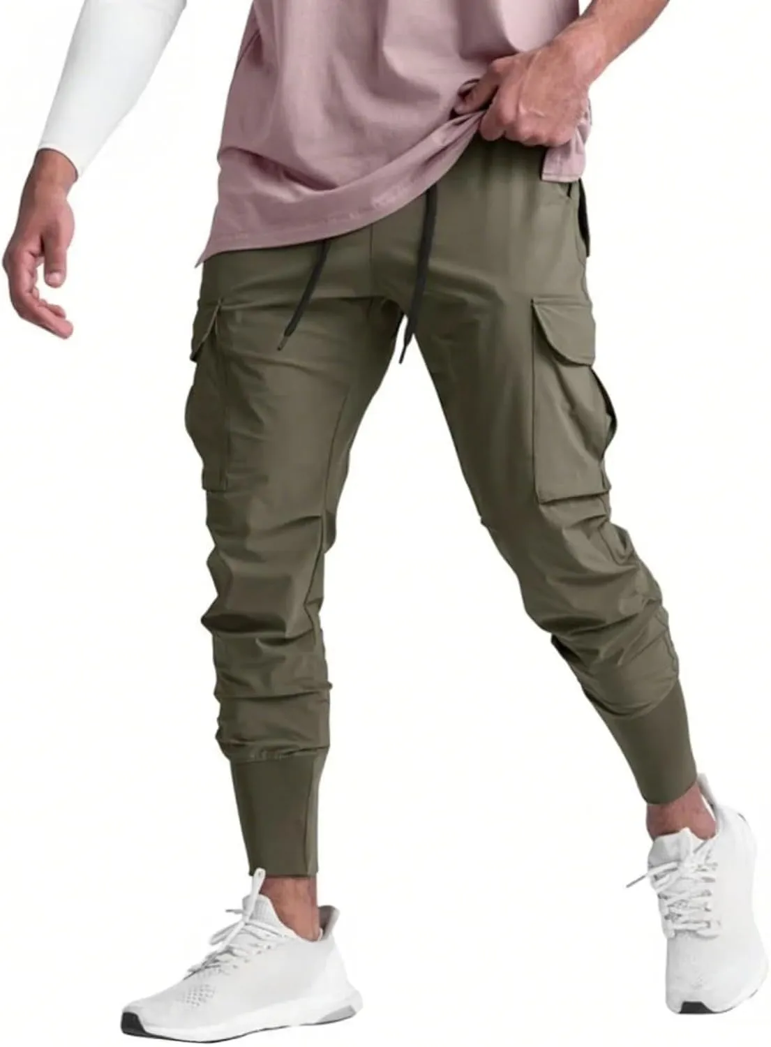 Men's Casual Pants Fitness Elastic Running Training Leg Drawstring Sweatpants