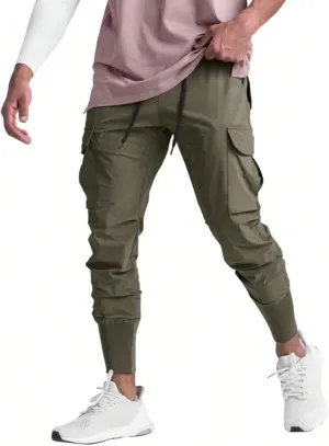 Men's Casual Pants Fitness Elastic Running Training Leg Drawstring Sweatpants