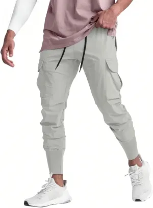 Men's Casual Pants Fitness Elastic Running Training Leg Drawstring Sweatpants