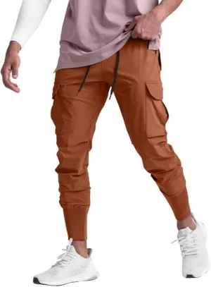 Men's Casual Pants Fitness Elastic Running Training Leg Drawstring Sweatpants