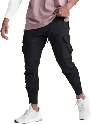 Men's Casual Pants Fitness Elastic Running Training Leg Drawstring Sweatpants