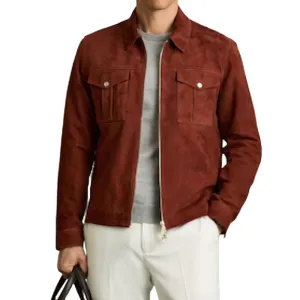 Men's Classic Casual Lapel Suede Jacket 93236119K