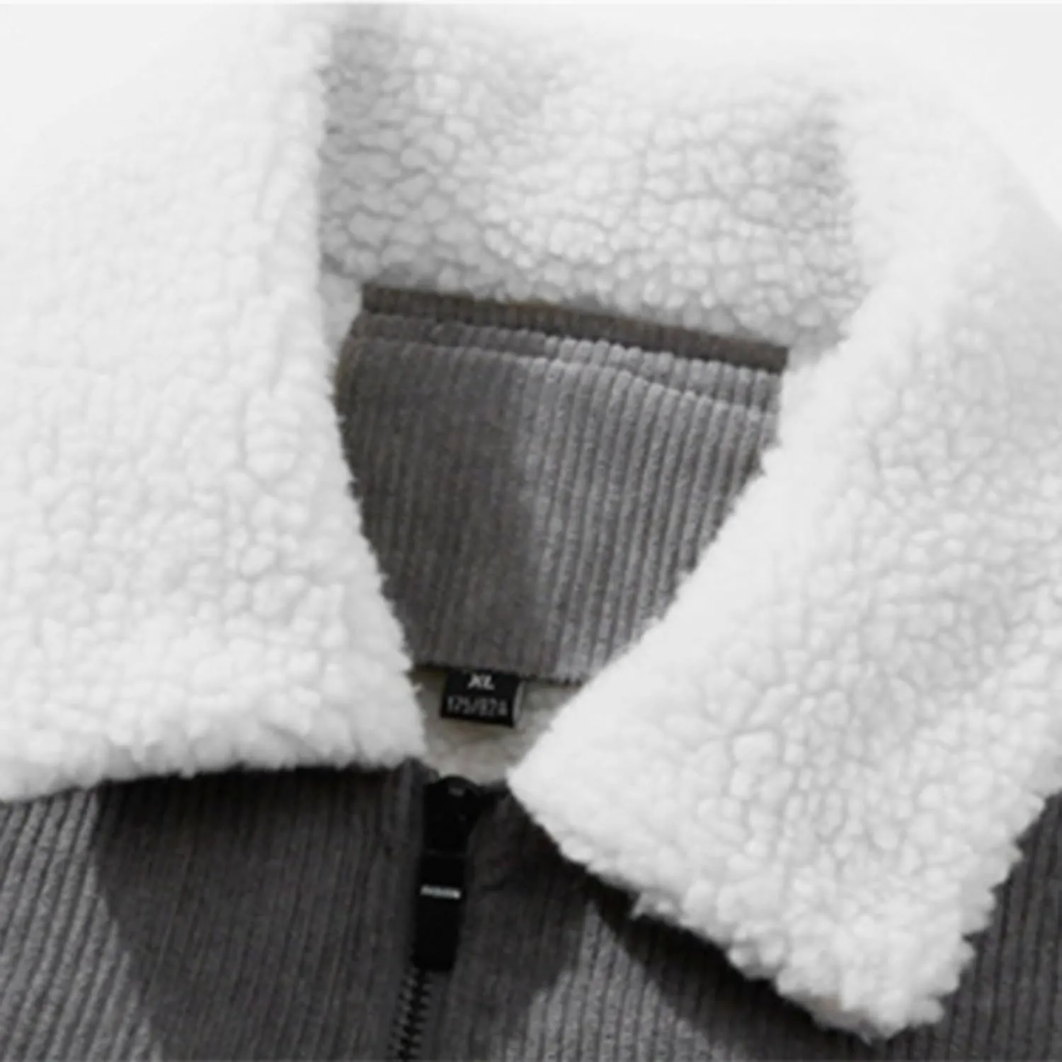 Mens Corduroy Jacket Sherpa Lined Trucker Cotton Lapel Collar Button Down Jackets Warm Winter Casual Work Padded Coat