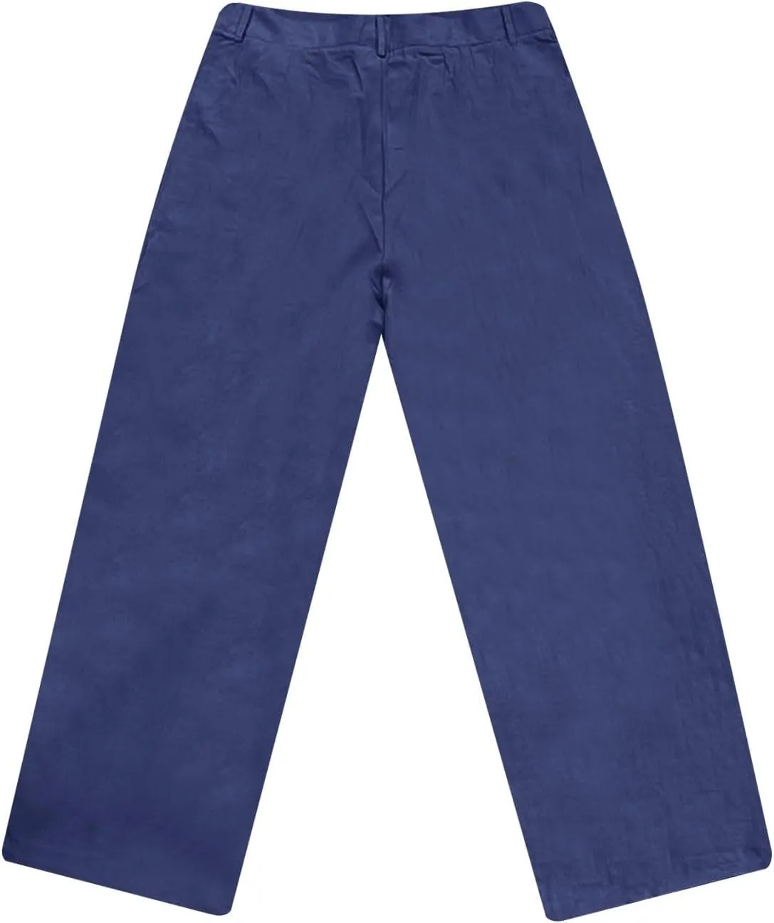 Men's Cotton and Linen Casual Breathable Solid Color Double Pleated Loose Straight Leg Beach Pants 2025
