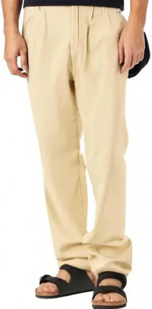 Men's Cotton and Linen Casual Breathable Solid Color Double Pleated Loose Straight Leg Beach Pants 2025