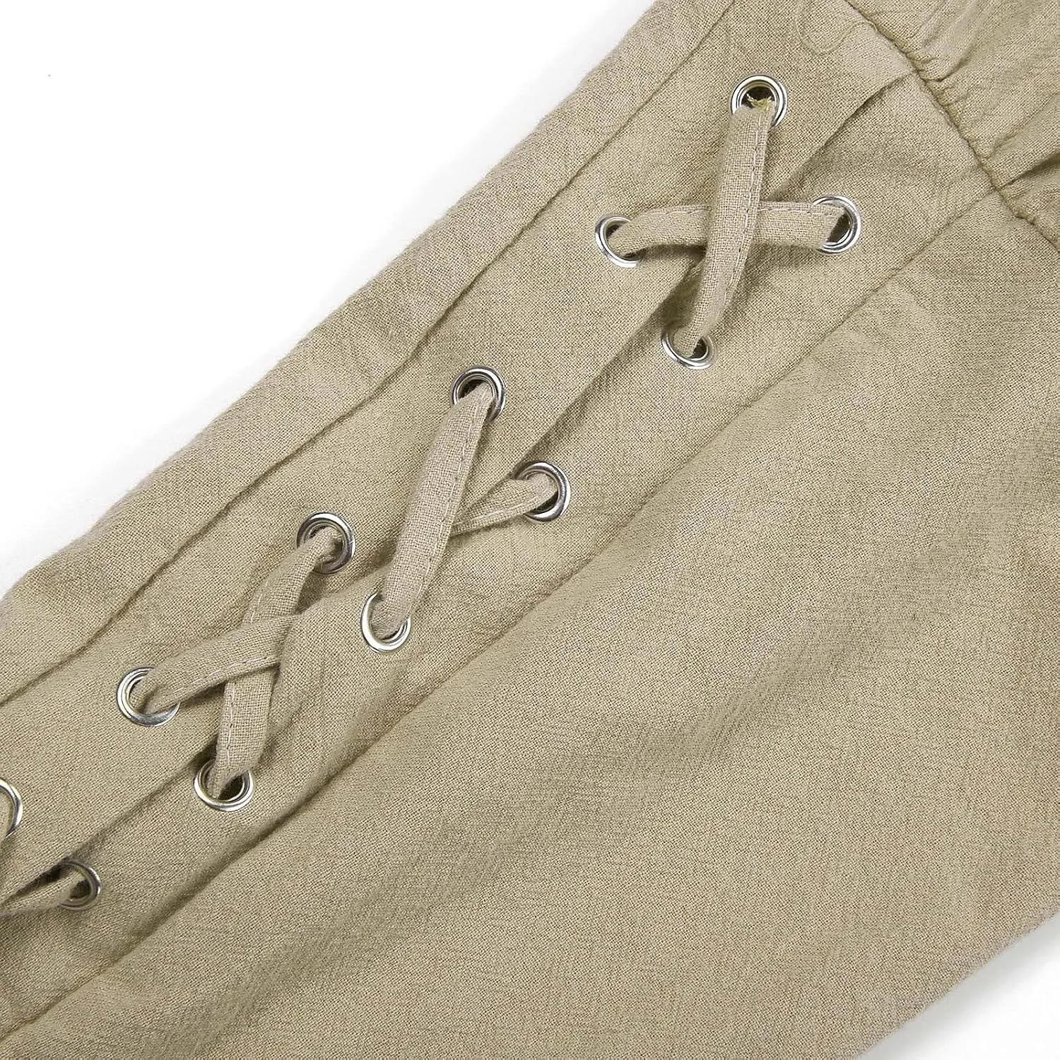 Mens Drawstring Waist Linen Banded Pants Gothic Pants MedievalPirate Trousers 2025