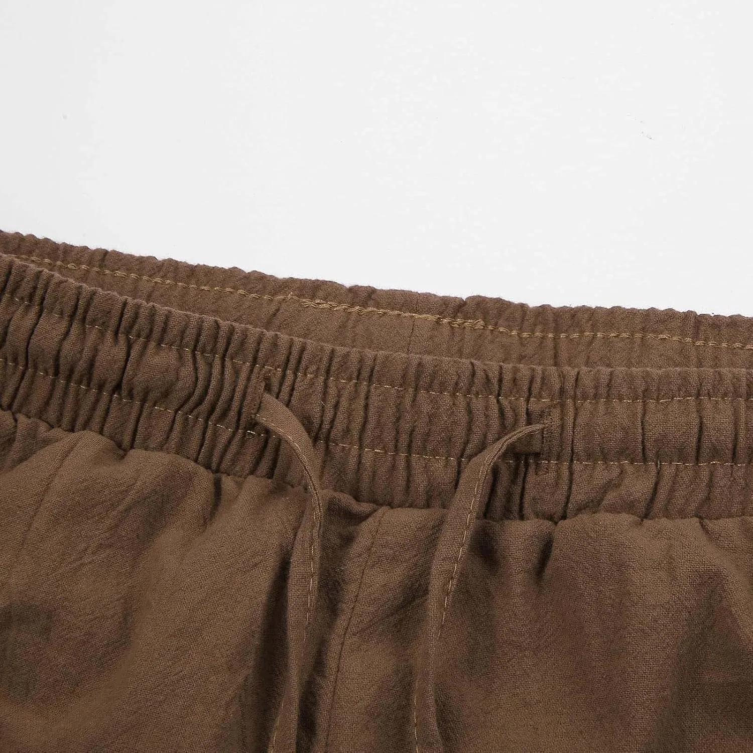 Mens Drawstring Waist Linen Banded Pants Gothic Pants MedievalPirate Trousers 2025