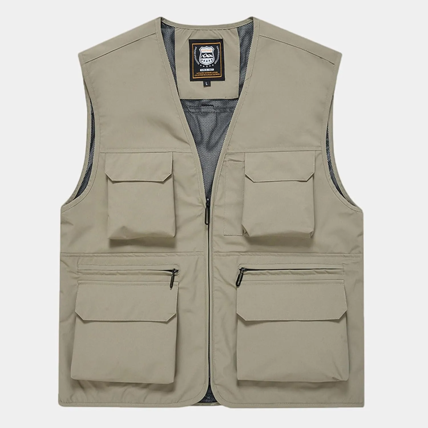 Men's Fishing Vest Casual Outdoor Mountaineering Mesh Photographer Jacket Multi-Pocket Breathable Quick Dry Coat