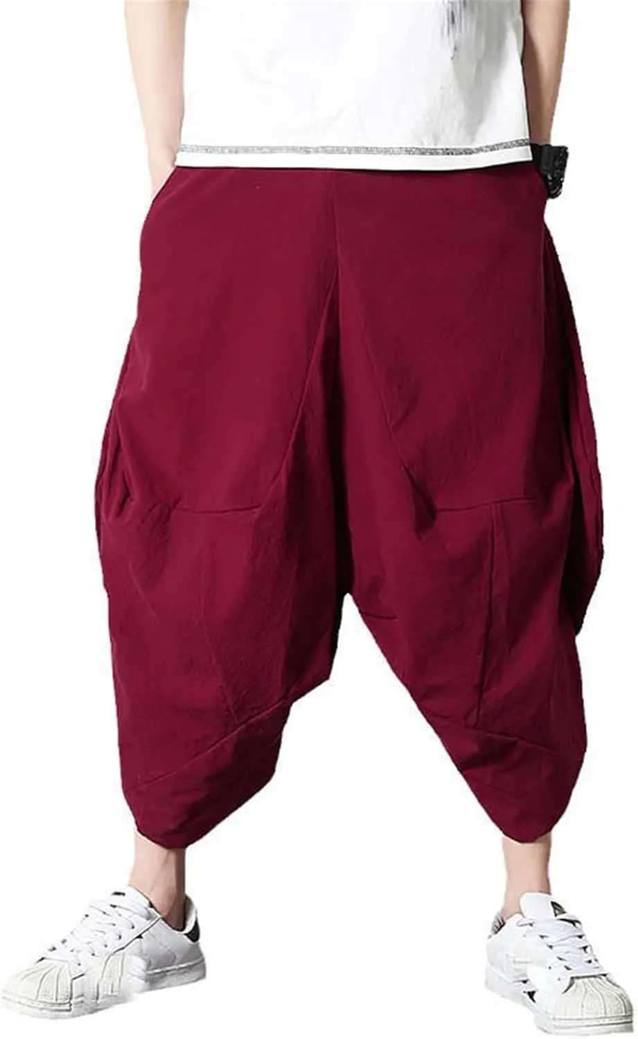 Men's Harem Pants Casual Loose Joggers Cotton Trousers Korean Style